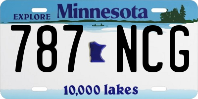 MN license plate 787NCG