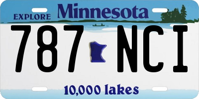 MN license plate 787NCI