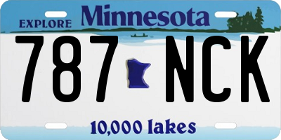 MN license plate 787NCK