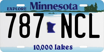 MN license plate 787NCL