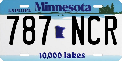 MN license plate 787NCR