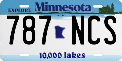 MN license plate 787NCS