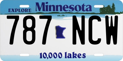 MN license plate 787NCW