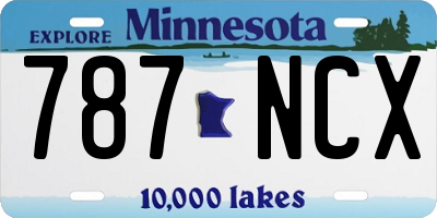 MN license plate 787NCX