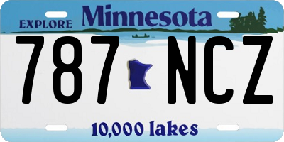 MN license plate 787NCZ