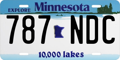 MN license plate 787NDC