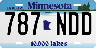 MN license plate 787NDD