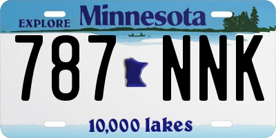 MN license plate 787NNK