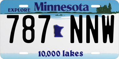 MN license plate 787NNW
