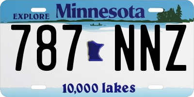 MN license plate 787NNZ