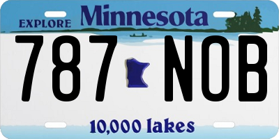 MN license plate 787NOB