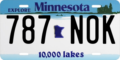 MN license plate 787NOK