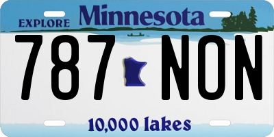 MN license plate 787NON
