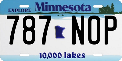 MN license plate 787NOP