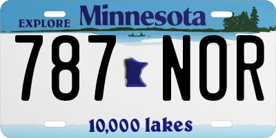 MN license plate 787NOR