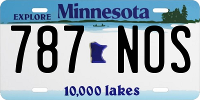 MN license plate 787NOS