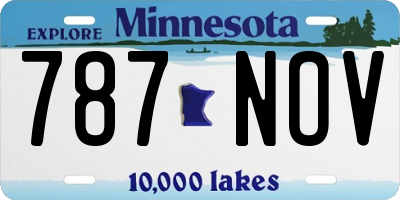 MN license plate 787NOV