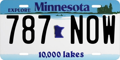 MN license plate 787NOW
