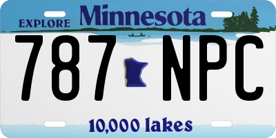 MN license plate 787NPC