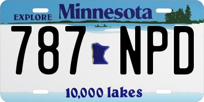 MN license plate 787NPD
