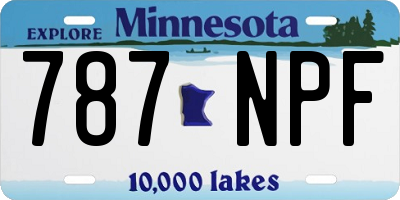 MN license plate 787NPF