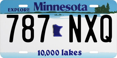 MN license plate 787NXQ