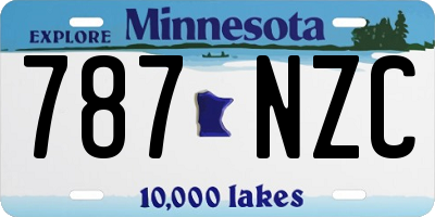 MN license plate 787NZC