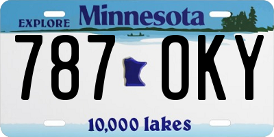 MN license plate 787OKY