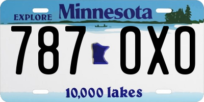MN license plate 787OXO