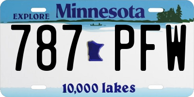 MN license plate 787PFW