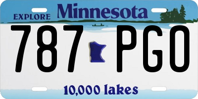 MN license plate 787PGO