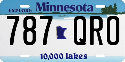 MN license plate 787QRO