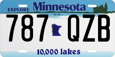 MN license plate 787QZB