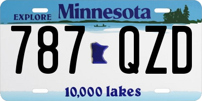 MN license plate 787QZD