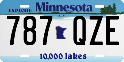 MN license plate 787QZE