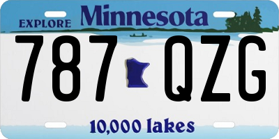 MN license plate 787QZG