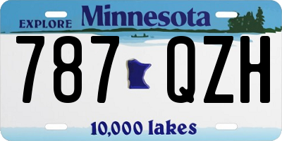 MN license plate 787QZH