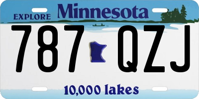 MN license plate 787QZJ