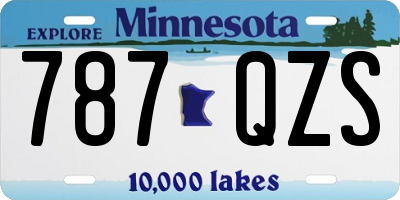 MN license plate 787QZS