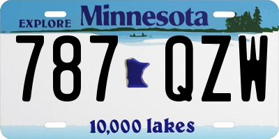 MN license plate 787QZW