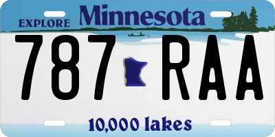 MN license plate 787RAA