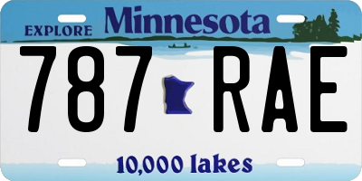 MN license plate 787RAE
