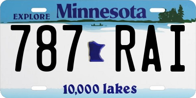 MN license plate 787RAI