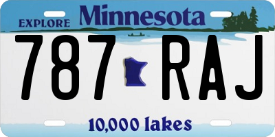 MN license plate 787RAJ