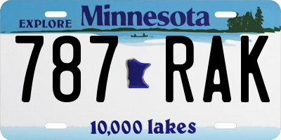 MN license plate 787RAK