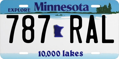 MN license plate 787RAL
