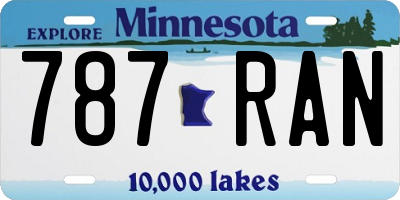 MN license plate 787RAN