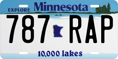 MN license plate 787RAP