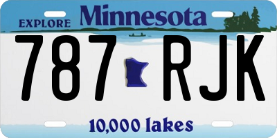MN license plate 787RJK