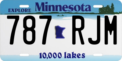 MN license plate 787RJM